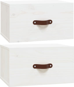 vidaXL - Nachtkastjes - 2 - st - wandgemonteerd - 40x29,5x22 - cm - wit