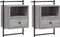 vidaXL - Nachtkastjes - 2 - st - wandgemonteerd - 40x30x61 - cm - hout - grijs - sonoma