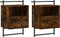 vidaXL - Nachtkastjes - 2 - st - wandgemonteerd - 40x30x61 - cm - hout - gerookt - eiken