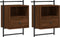 vidaXL - Nachtkastjes - 2 - st - wandgemonteerd - 40x30x61 - cm - hout - bruineiken