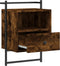 vidaXL - Nachtkastjes - 2 - st - wandgemonteerd - 40x30x61 - cm - hout - gerookt - eiken