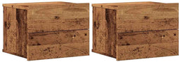 vidaXL - Nachtkastjes - 2 - st - wandgemonteerd - 40x32x30 - cm - oud - houtkleurig