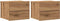 vidaXL - Nachtkastjes - 2 - st - wandgemonteerd - 40x32x30 - cm - artisanaal - eiken