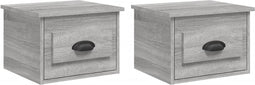 vidaXL - Nachtkastjes - 2 - st - wandgemonteerd - 41,5x36x28 - cm - grijs - sonoma