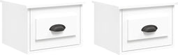 vidaXL - Nachtkastjes - 2 - st - wandgemonteerd - 41,5x36x28 - cm - wit