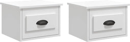 vidaXL - Nachtkastjes - 2 - st - wandgemonteerd - 41,5x36x28 - cm - hoogglans - wit