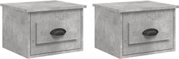 vidaXL - Nachtkastjes - 2 - st - wandgemonteerd - 41,5x36x28 - cm - betongrijs