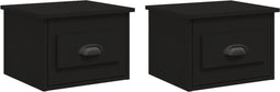 vidaXL - Nachtkastjes - 2 - st - wandgemonteerd - 41,5x36x28 - cm - zwart