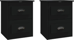 vidaXL - Nachtkastjes - 2 - st - wandgemonteerd - 41,5x36x53 - cm - zwart