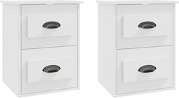 vidaXL - Nachtkastjes - 2 - st - wandgemonteerd - 41,5x36x53 - cm - wit