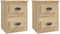 vidaXL - Nachtkastjes - 2 - st - wandgemonteerd - 41,5x36x53 - cm - sonoma - eiken