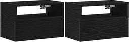 vidaXL - Nachtkastjes - 2 - st - wandgemonteerd - 45x26x28,5 - cm - zwart