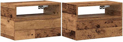 vidaXL - Nachtkastjes - 2 - st - wandgemonteerd - 45x26x28,5 - cm - oud - houtkleurig