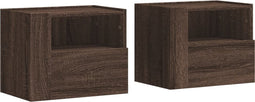 vidaXL - Nachtkastjes - 2 - st - wandgemonteerd - 45x30x35 - cm - bruin - eikenkleurig