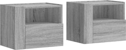 vidaXL - Nachtkastjes - 2 - st - wandgemonteerd - 45x30x35 - cm - grijs - sonoma - eiken