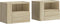 vidaXL - Nachtkastjes - 2 - st - wandgemonteerd - 45x30x35 - cm - sonoma - eikenkleur