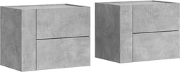 vidaXL - Nachtkastjes - 2 - st - wandgemonteerd - 45x30x35 - cm - betongrijs