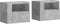 vidaXL - Nachtkastjes - 2 - st - wandgemonteerd - 45x30x35 - cm - betongrijs