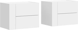 vidaXL - Nachtkastjes - 2 - st - wandgemonteerd - 45x30x35 - cm - wit