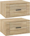 vidaXL - Nachtkastjes - 2 - st - wandgemonteerd - 50x36x25 - cm - sonoma - eikenkleur