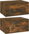 vidaXL - Nachtkastjes - 2 - st - wandgemonteerd - 50x36x25 - cm - gerookt - eikenkleur