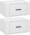 vidaXL - Nachtkastjes - 2 - st - wandgemonteerd - 50x36x25 - cm - hoogglans - wit