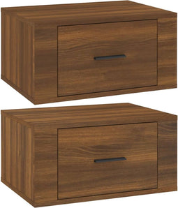 vidaXL - Nachtkastjes - 2 - st - wandgemonteerd - 50x36x25 - cm - bruin - eikenkleur