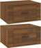 vidaXL - Nachtkastjes - 2 - st - wandgemonteerd - 50x36x25 - cm - bruin - eikenkleur