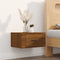 vidaXL - Nachtkastjes - 2 - st - wandgemonteerd - 50x36x25 - cm - bruin - eikenkleur