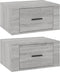 vidaXL - Nachtkastjes - 2 - st - wandgemonteerd - 50x36x25 - cm - grijs - sonoma - eiken
