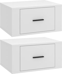 vidaXL - Nachtkastjes - 2 - st - wandgemonteerd - 50x36x25 - cm - wit