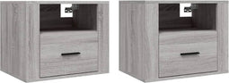 vidaXL - Nachtkastjes - 2 - st - wandgemonteerd - 50x36x40 - cm - grijs - sonoma - eiken