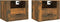 vidaXL - Nachtkastjes - 2 - st - wandgemonteerd - 50x36x40 - cm - gerookt - eikenkleur