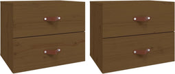 vidaXL - Nachtkastjes - 2 - st - wandgemonteerd - 50x36x40 - cm - honingbruin