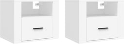 vidaXL - Nachtkastjes - 2 - st - wandgemonteerd - 50x36x40 - cm - wit