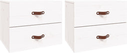 vidaXL - Nachtkastjes - 2 - st - wandgemonteerd - 50x36x40 - cm - wit