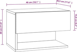 vidaXL - Nachtkastjes - 2 - st - wandgemonteerd - wit