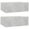 vidaXL - Nachtkastjes - 2 - st - zwevend - 40x30x15 - cm - bewerkt - hout - betongrijs