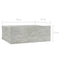 vidaXL - Nachtkastjes - 2 - st - zwevend - 40x30x15 - cm - bewerkt - hout - betongrijs