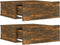 vidaXL - Nachtkastjes - 2 - st - zwevend - 40x30x15cm - bewerkt - hout - gerookt - eiken
