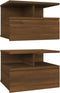 vidaXL - Nachtkastjes - 2 - st - zwevend - 40x31x27 - cm - bewerkt - hout - bruin - eiken