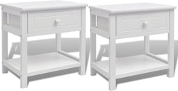 vidaXL - Nachtkastjes - 2 - stuks - hout - wit