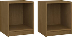 vidaXL - Nachtkastjes - 2st - 35,5x33,5x41,5 - cm - massief - grenenhout