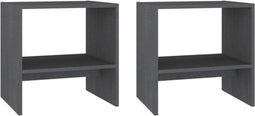 vidaXL - Nachtkastjes - 2st - 40x30,5x40 - cm - massief - grenenhout - grijs