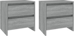 vidaXL - Nachtkastjes - 2st - 45x34,5x44,5cm - bewerkt - hout - grijs - sonoma - eiken