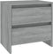 vidaXL - Nachtkastjes - 2st - 45x34,5x44,5cm - bewerkt - hout - grijs - sonoma - eiken