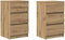 vidaXL - Nachtkastjes - 3 - lades - 2 - st - 39x35x65 - cm - ambachtelijk - eikenkleurig