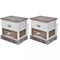vidaXL - Nachtkastjes - bruin - en - wit - 2 - st