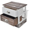 vidaXL - Nachtkastjes - bruin - en - wit - 2 - st