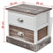 vidaXL - Nachtkastjes - bruin - en - wit - 2 - st